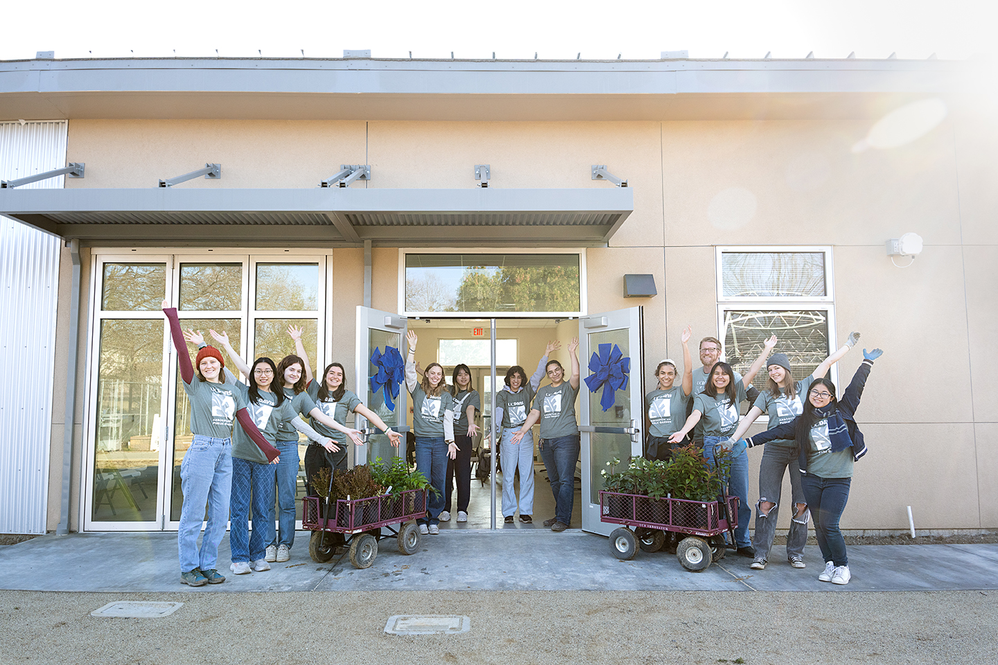 students outside of the Environmental Learning Center